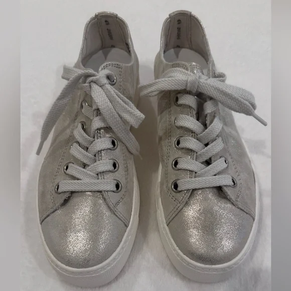 Authentic New Paul Green Bixby Platform Sneaker Mineral Metallic Size UK 4.5 - Picture 3 of 16